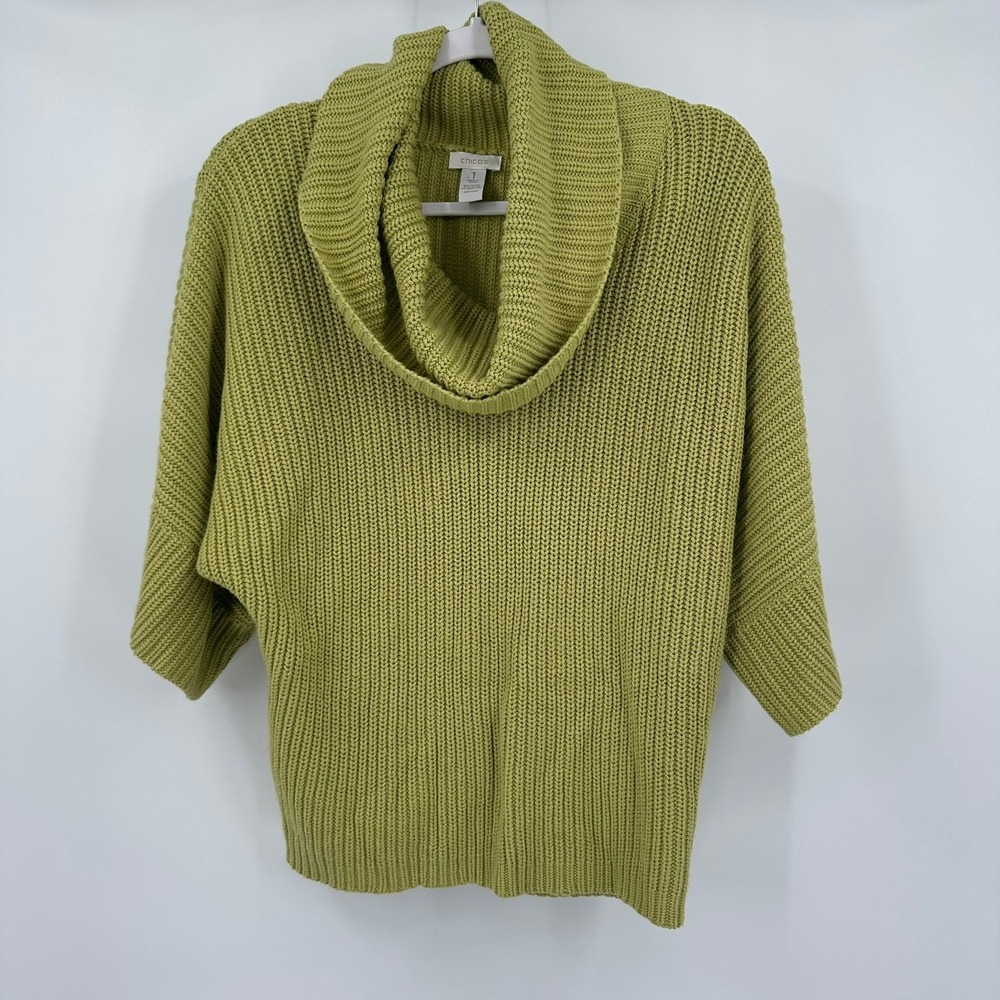 Chicos‎ Womens Minimalist Coastal Boho Textured Knit Sweater Size 1 US M Relaxed
